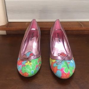 Wild Rose colorful kitten heels